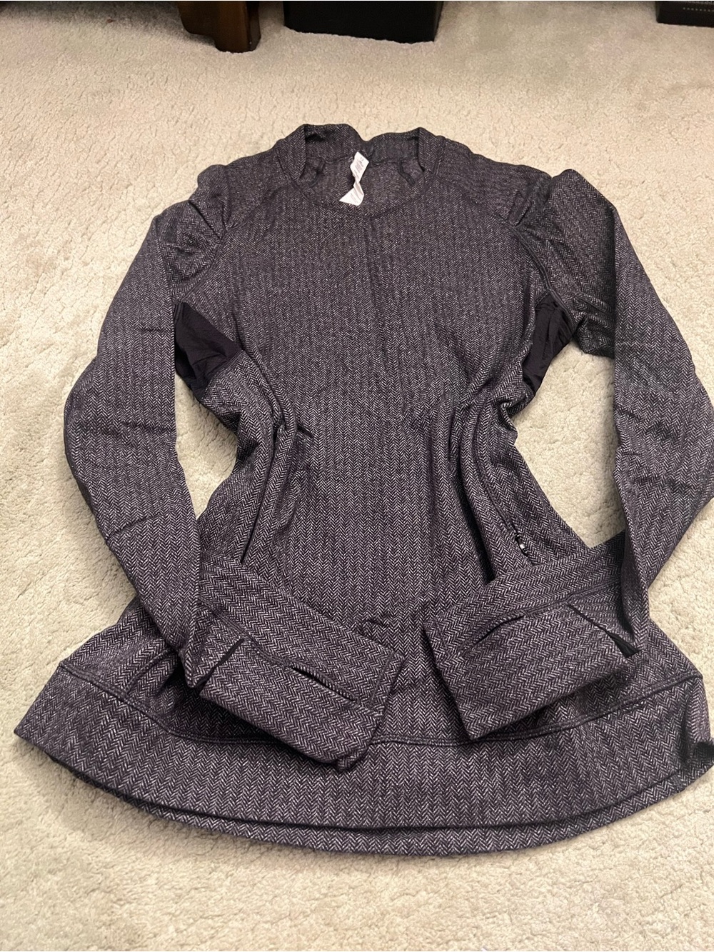 lululemon athletica Think Fast Long-Sleeve Heathered Pullover Dress in Dark Gray